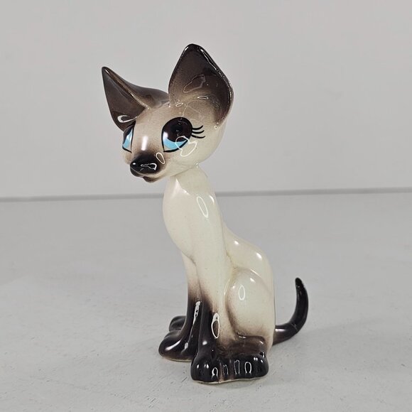 Freeman McFarlin Siamese Cat Kitten Sitting Nodder Bobble Head *REPAIR FLAW* - Picture 2 of 9